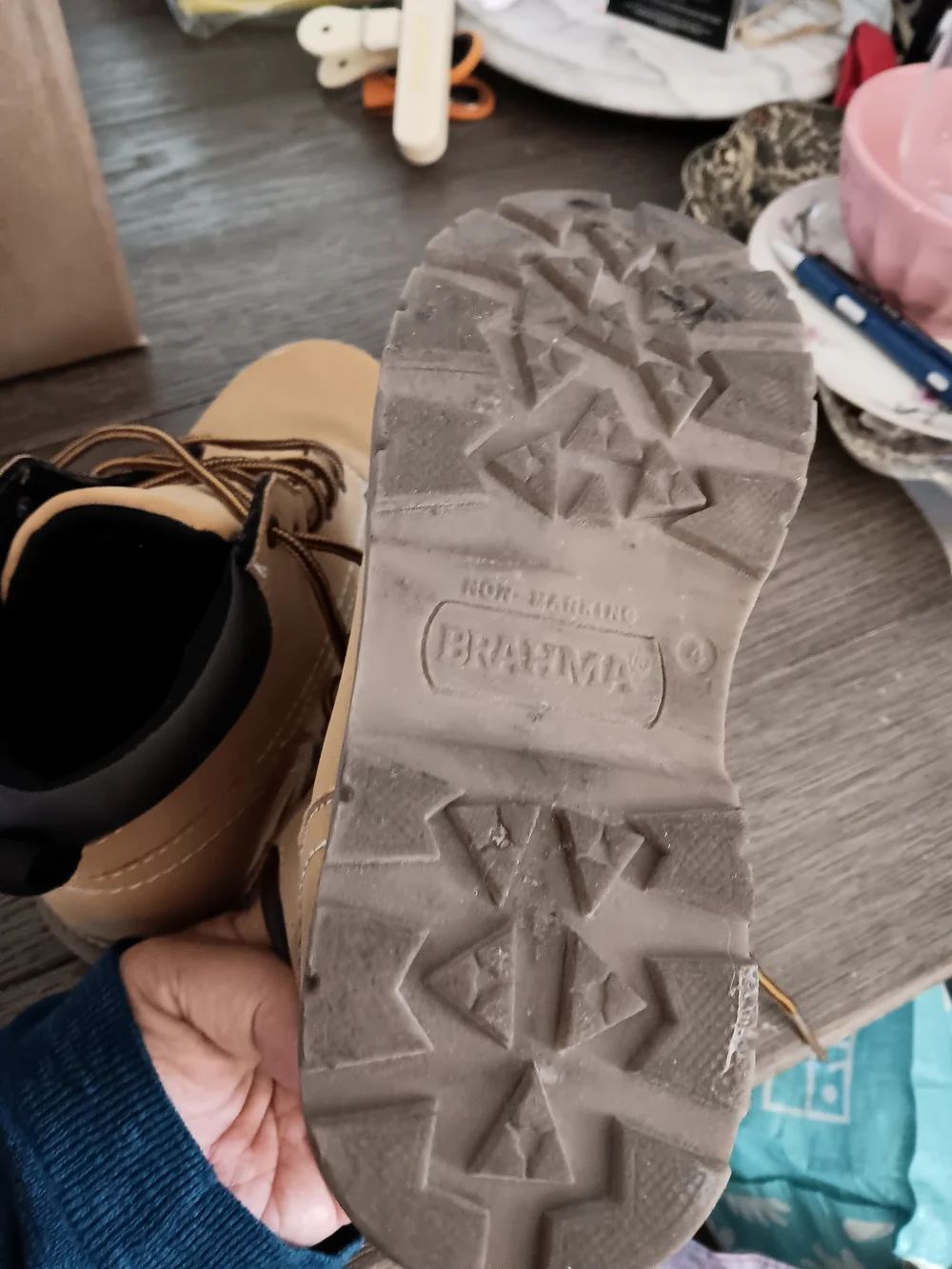 Boys Size 4, Bramma Tan Lace-Up Outdoor Boots - Casual Work Style